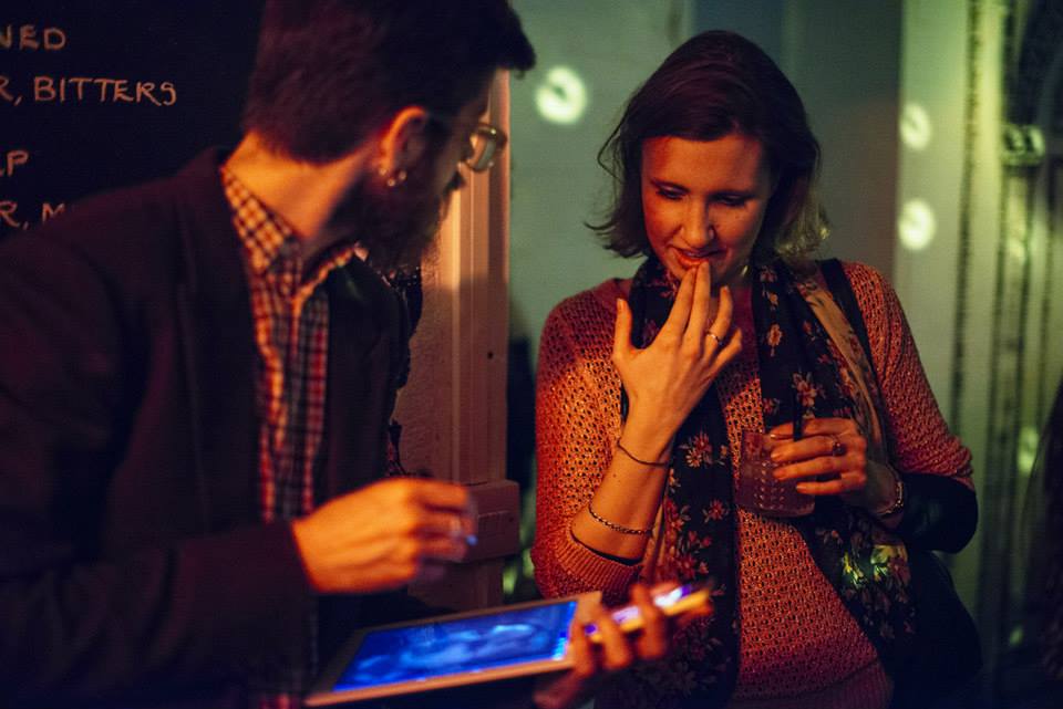 iPad artist, Roz Hall, giving a demonstration on painting on the iPad 