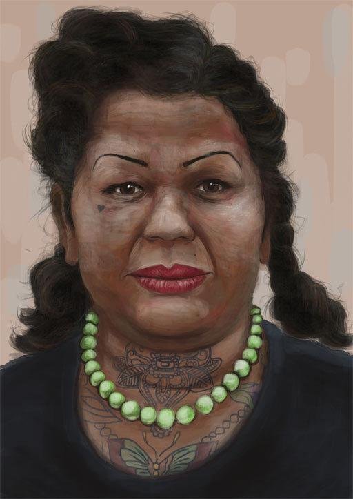 iPad art of a tattooed lady