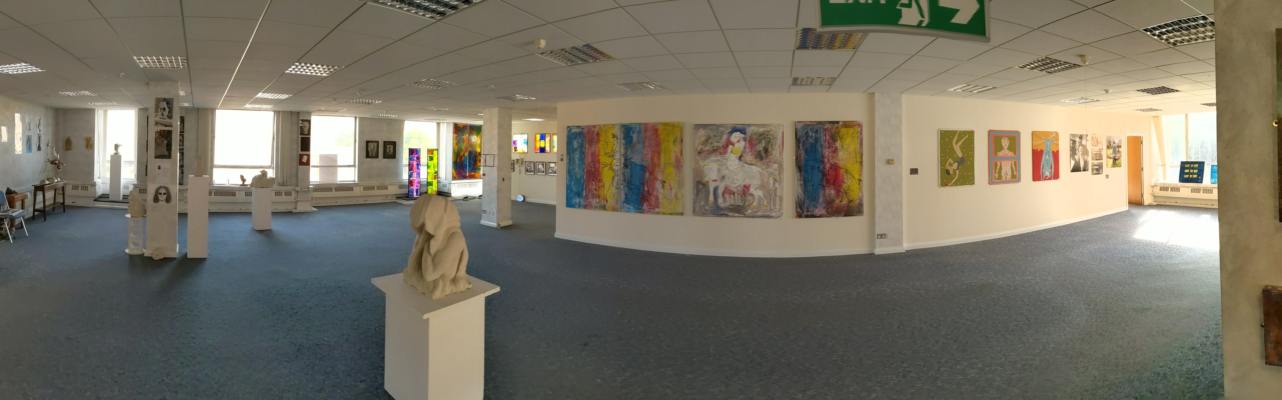 Panaramic of the pop-up gallery space